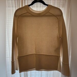 Pilcro Women's Beige/Off White Crew Neck Sweater